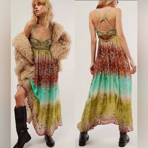 NEW Free People Into The Nights Embellished Sequin/Beading Maxi Sundress